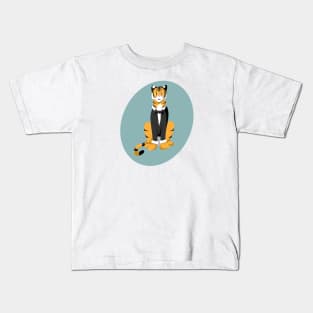 Tiger in a tuxedo Kids T-Shirt